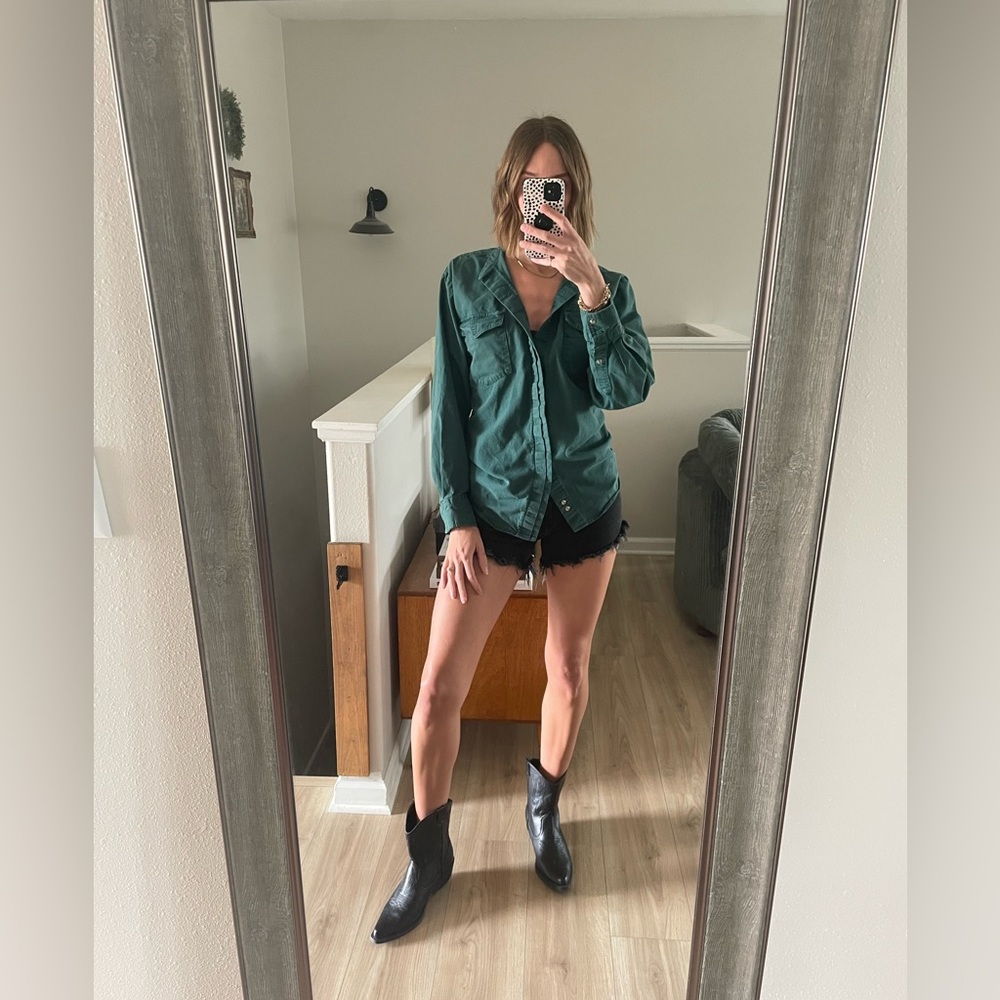 Vintage Roper Sport Green Button-Front Shirt